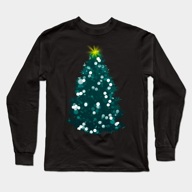 Christmas Tree Lights Long Sleeve T-Shirt by DyrkWyst